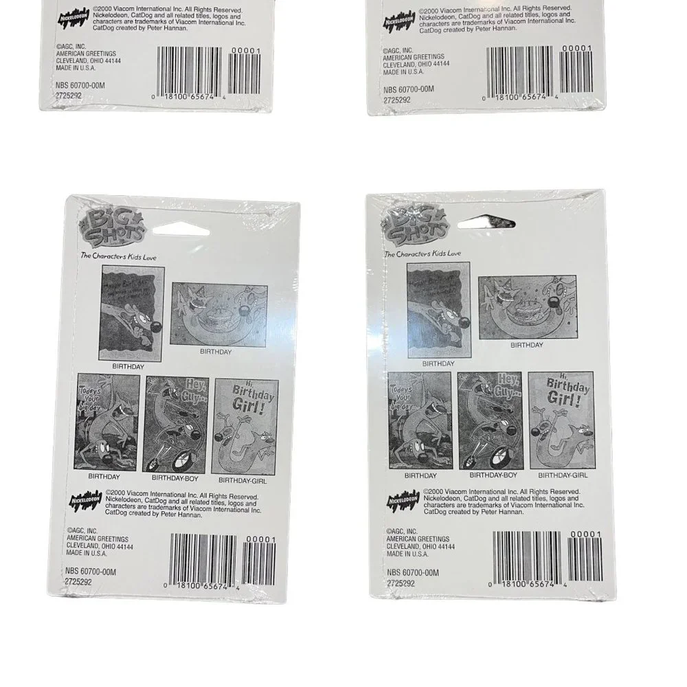 NIP American Greetings Hot Shots Vintage 2000 5 Pack Birthday Cards Nickelodeon
